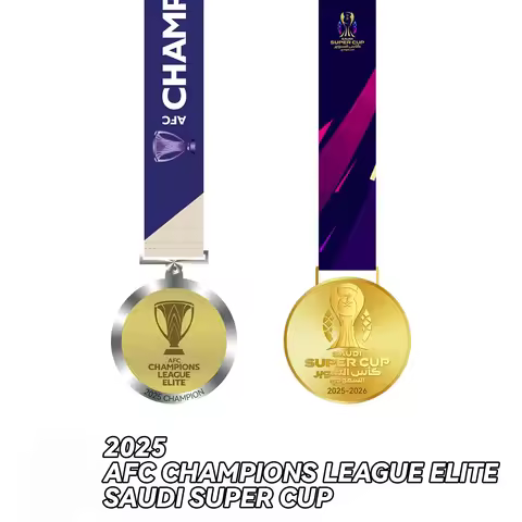Saudi Super Cup Champions & Al-Ahli AFC Champions League Elite Medal Frame(Medal Included)