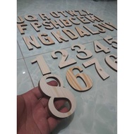 Wooden cut font numbers