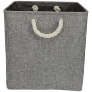 Linen Storage Baskets, Large Capacity Fabric Storage Bin with Rope Handles, Foldable Cube Organizer 