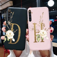 Realme 6 Phone Case Black Matte Letters Silicone TPU Soft Back Cover Shockproof Casing Realme6 Realm