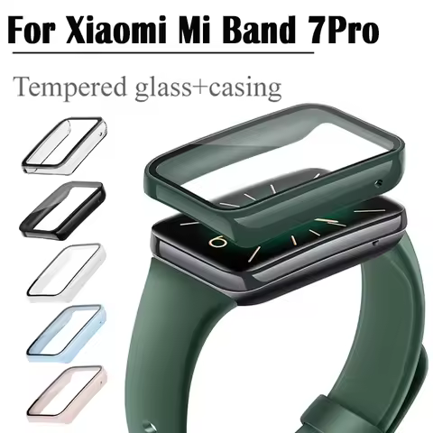 For Mi Band 7 Pro Case PC Full Cover+Tempered Film Hard Case For Xiaomi Mi Band 7Pro with Strap Casi