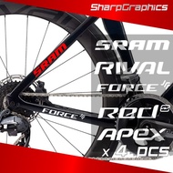 STICKER DECAL ONLY SRAM APEX RIVAL FORCE RED MTB MOUNTAIN BIKE
