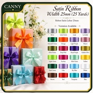 25 Yards Satin Ribbon Width 25mm / Reben Kain 25mm Lebar (1 Roll - 25 Yards)