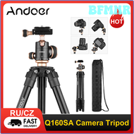 BFMNR Andoer ขาตั้งสามขาเบ็ดเสร็จขาตั้งกล้อง Q160SA พร้อมหัวบอลแบบพาโนรามาปรับระดับความสูงได้ขาตั้งก