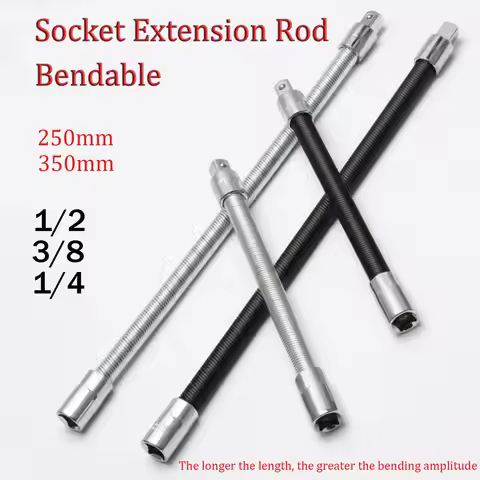 1/4 3/8 1/2 Flexible Socket Ratchet Wrench Drive Extension Auto Repair Tool Driver Socket Extension