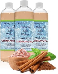 Bundle &amp; Save Over 15%, 3 Pack, Natural Hand Mined Pink Himalayan Salt Water Rinse, Cinnamon