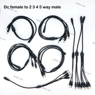 DC 1 Female to 2 3 4 5 way 22awg 18awg Male connector Power Supply Splitter Plug adapter Cable cord 