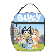 Bluey Kids Lunch box Insulated Bag Portable Lunch Tote School Grid Lunch Box for Boys Girls