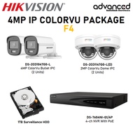 Hikvision CCTV 4MP IP ColorVu 4 Channel Package F4