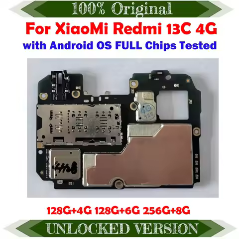 Full Working Unlocked Main Mobile Board Mainboard For Xiaomi REDMI 13C 4G Version Motherboard With C