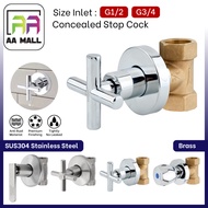 MCPRO G1/2inch or G3/4inch SHOWER CONCEALED STOP ANGLE VALVE Bathroom Faucet - SS15F/SS15X/MB115X/MB