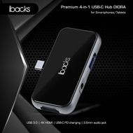 Ibacks Diora USB Hub Type-C With Type-c Port, USB 3.0, Audioport 3.5mm