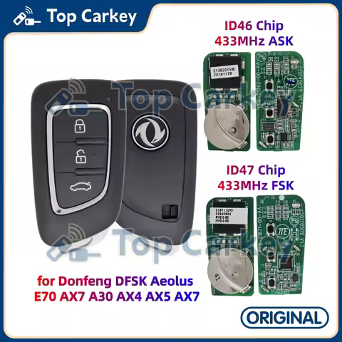 TopCarkey Original Smart Remote Key Fob Keyless ID46 ID47 Chip 433MHz for Donfeng DFSK Aeolus E70 AX