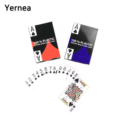 Poker 4 pcs/Lot 2 Color for Red and Blue Baccarat Texas Hold'em PVC Waterproof plastic playing poker