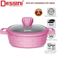 DESSINI 28cm Die-Cast Aluminium Casserole SBSP-28 | Non-Stick Periuk Induction Gas Compatible | Heat