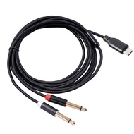 2X USB C to Dual 6.35mm Audio Stereo Cable Type C to Dual 6.35mm Audio Cord for Smartphone Multimedi