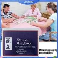 《penstok》 Mahjong Scorecard Set Mahjong Scoring Card 2024 Mahjong Score Card Set Official National Mahjong League Hands Rules Mah Jongg Instruction Cards 4pcs Pack