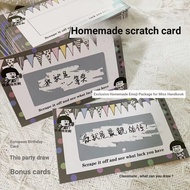 ((Little Red Book Collision Creative diy Greeting Card Scratch Card Wish Card) Homemade Lucky Draw S