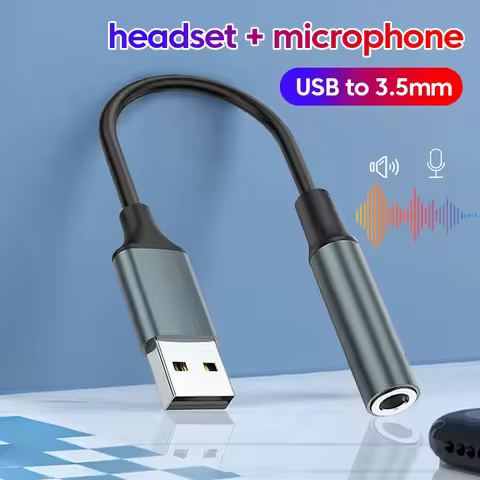 USB to 3.5mm Audio Jack Adapter USB A to 3.5mm Aux Cable USB to Audio Jack Adapter Headset External 