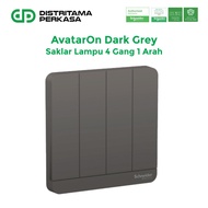 Schneider AvatarOn 4 Gang 1 Way Switch Dark Grey - E8334L1LED_DG_G3