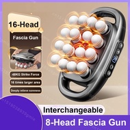 16 Heads Fascia Gun Infrared Heating Vibration Massage Gun Professional Body Back Waist Body Massage