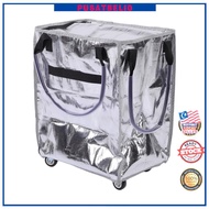 Pusatbeli0-MY Large Reusable Wheeled Shopping Bag Foldable Rolling Tote Heavy Duty 4 Wheels 3 Handle