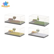[Edstars] 1/64 Scale Model Car Display Case, Parking Lot Diorama Base, Acrylic Cover, Diecast Car Di
