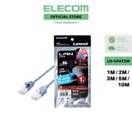 ELECOM LD-GPATSW CAT 6A Ethernet LAN Network Cable - High Speed Slim Type, 90 Degrees (1M/2M/3M/5M/1