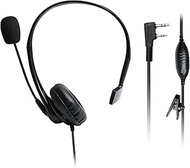 WODASEN Over The Ear Headset with Boom Mic Finger PTT for Radio Single Ear Overhead Headphones for U