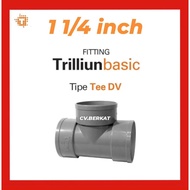 Tee 1 1/4" pvc TRILLION - TRILLION pvc pipe connection