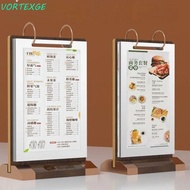 VORTEXGE Ads Display Stand, Wooden Holder Label Holder Menu Card Holder, Multipurpose Acrylic Loose 