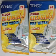 Ganso Floor Cleaning Wet Wipes 24 Pieces Lemon Smell 20x30cm Kitchen & Floor Cleaning Wet Wipes Floo