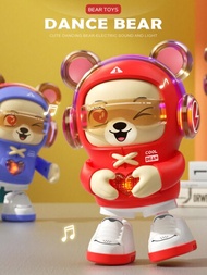 1盒電動心形熊玩具音樂、燈光、舞蹈機器人模型,可愛漫畫設計,2檔開關,iq親子互動,適合3歲以上男女孩（隨機配件不含常用電池和部分兒童認證）的禮物