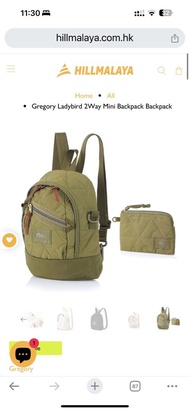 Gregory LadyBird 2Way mini Backpack / Shoulder Bag 迷你背囊/單肩包 Sage Khaki 綠色