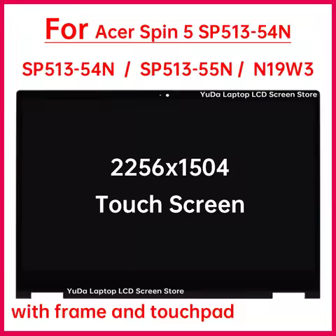 13.5 Inch Laptop LCD Touch Screen For Acer Spin 5 SP513-54N SP513-55N N19W3 Display Digitizer + With
