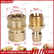 UNIQUE 2PCS Inlet Quick Release Jet Cleaner Connector Adapter M22 Male & M22 Female