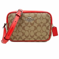 【全新】COACH C LOGO斜背相機包(焦糖/西瓜紅)