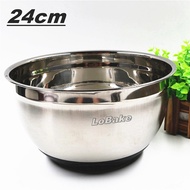 New 24cm thick stainless steel with silicone deep eggs beater bowl butter batter mixing pot home kit