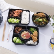 Grid Square Box 4 Sets Meal Box Disposable Bento Box Lunch Thickened Packing Box Multi-Grid Plastic 