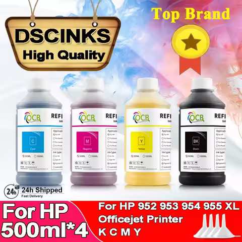 500ML*4 Pigment Ink For HP 952 953 954 955 XL OfficeJet Pro 7720 7740 8710 8715 8720 8730 8740 8210 