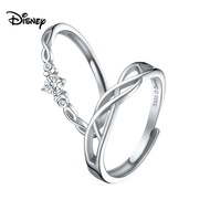 Disney authentic Nhẫn đôi thời trang trang sức 2 cái 925 nhẫn đôi bạc pha lê vài nhẫn có thể điều ch
