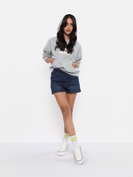 American Eagle เสื้อสเวตเตอร์ผู้หญิง 1988 INTL CLASSIC KI HOODIE สี HEATHER GRAY - 045-1988-006
