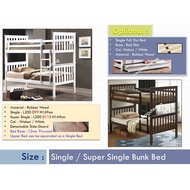 Bunk Bed Super Single/Single 3.5ft &amp; 3ft Double Decker Super Single Bed Wooden Bunk Bed Super Single Bunk Bed [KAGUTEN]