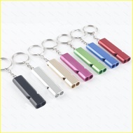 B4 Flat Aluminum Alloy Dual Frequency Survival Whistle Double-tube Outdoor Survival Life-saving Whis