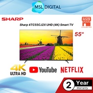 [Ready Stock] Sharp 4TC55CJ2X 4K UHD Smart TV High Dynamic Range with Smart TV Features (55") 4T-C55