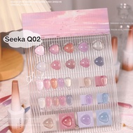 สีเจล Seeka รหัสQ02 สีเจลกิตเตอร์ ชิมเมอร์ เซ็ท14สี แถมชาร์ต 15ml