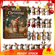 1 Set 24 Day Countdown Felt Mouse Calendar: Add some fun to Christmas with this 2025 Felt Mouse Adve