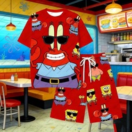 2026 Patrick Star SpongeBob Outfit Clothes Cute Casual Cartoon Matching Clothes For Men's Shirts Wom