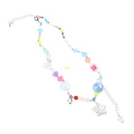 flgo High-Grade Crystal Beaded Necklace Bohemian Heart Star Necklace Handmade Bohemian Bead Necklace