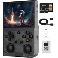 G350 Retro Handheld Game Console , 3.5 Inch IPS Screen Linux System Built-in 64G TF Card 4371 Games 